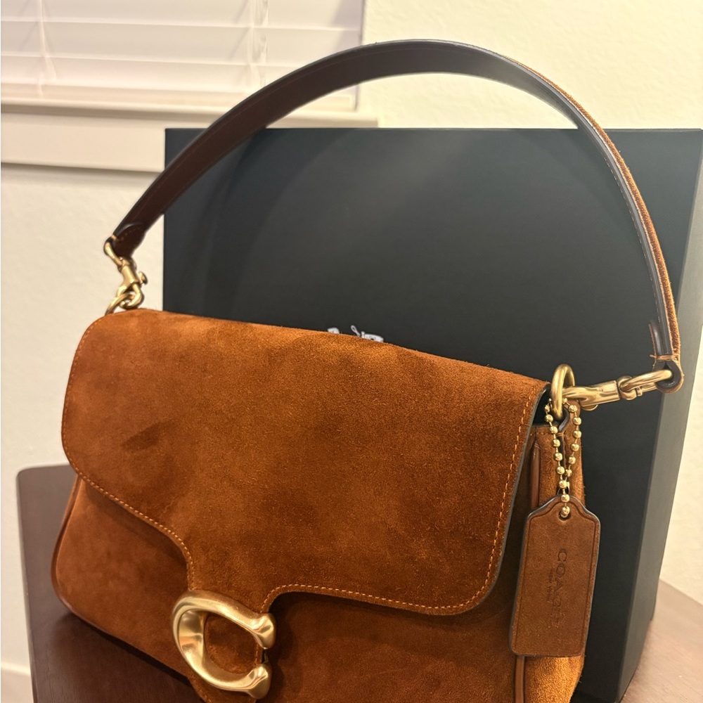 Coach Soft Tabby Warm Brown Suede